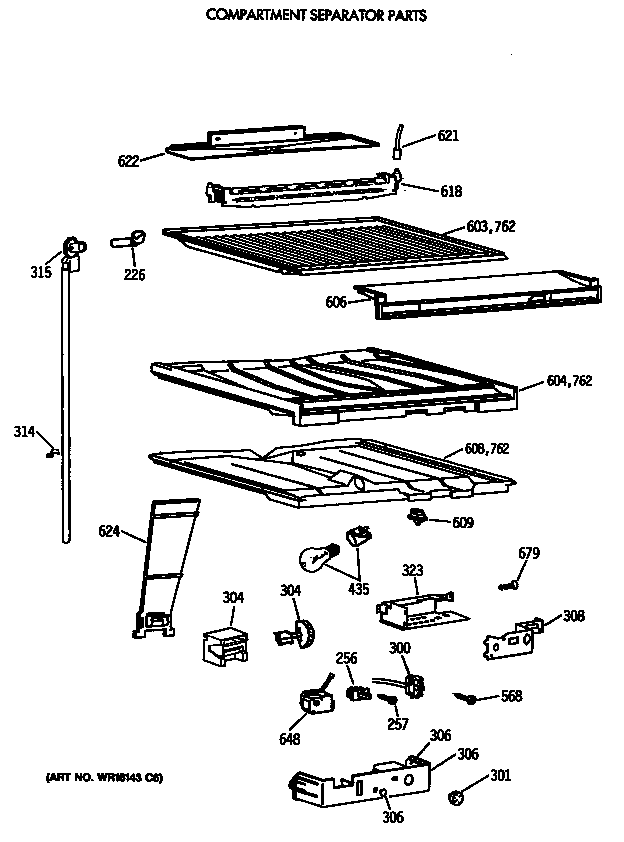 Compartment separator parts