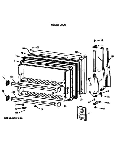Freezer door