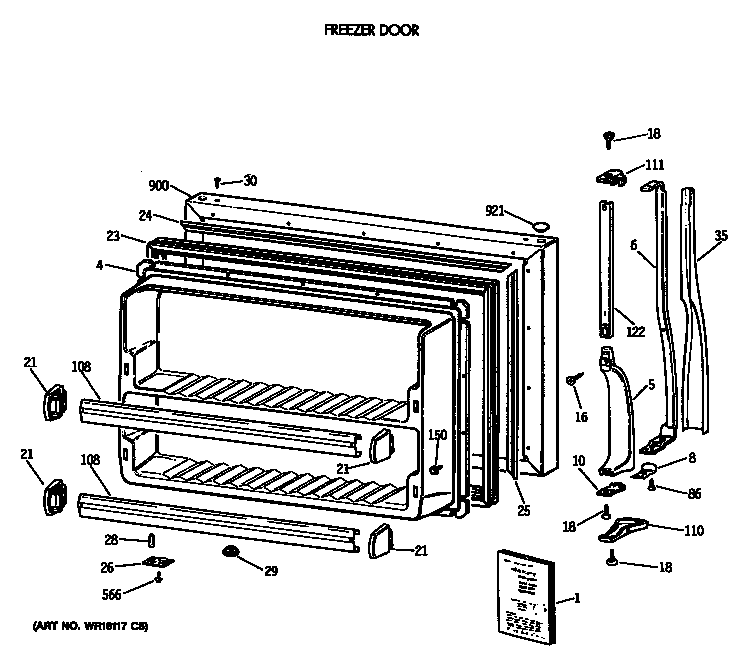 Freezer door
