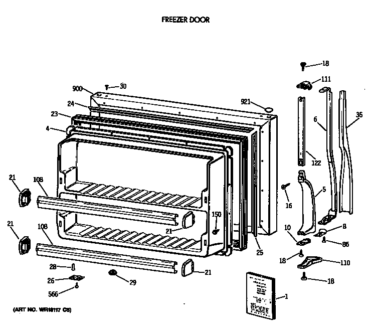 Freezer door