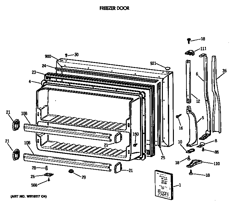 Freezer door