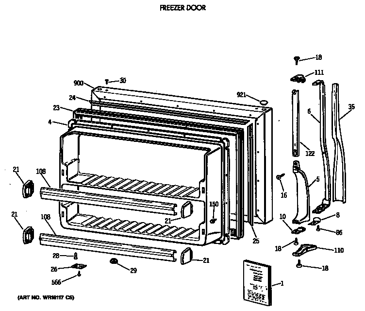 Freezer door