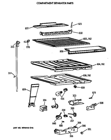 Compartment separator parts