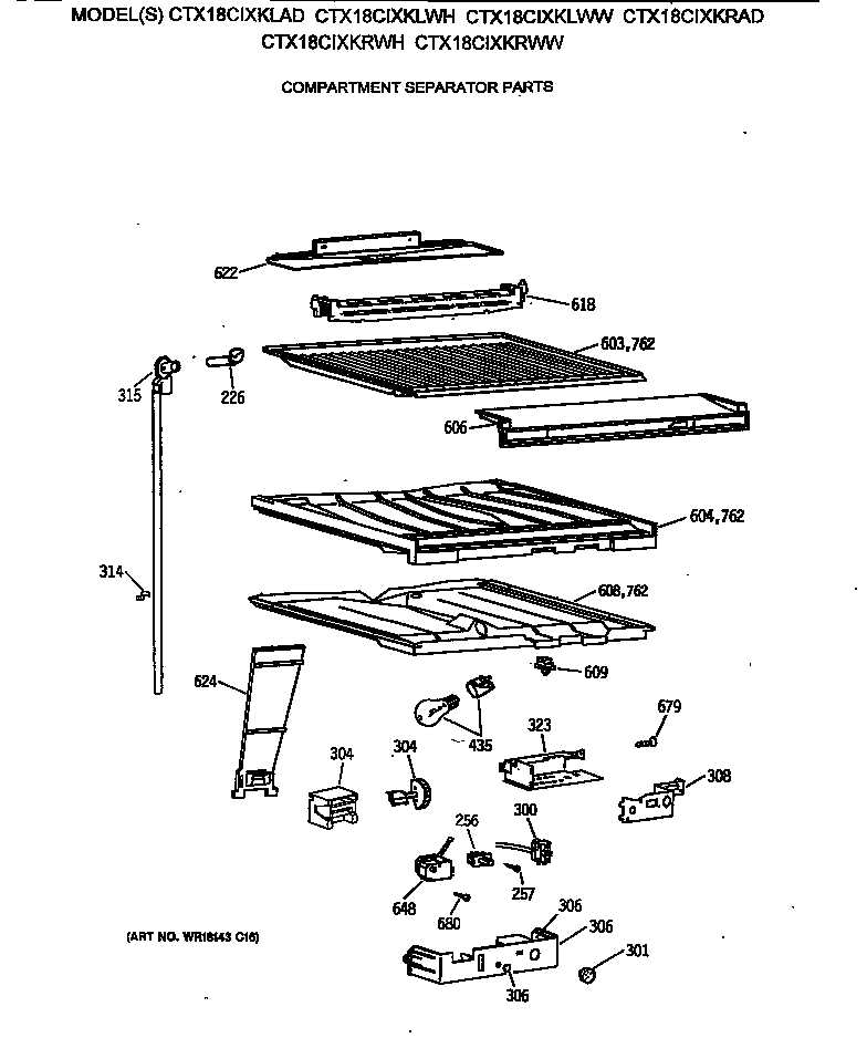 Compartment separator parts