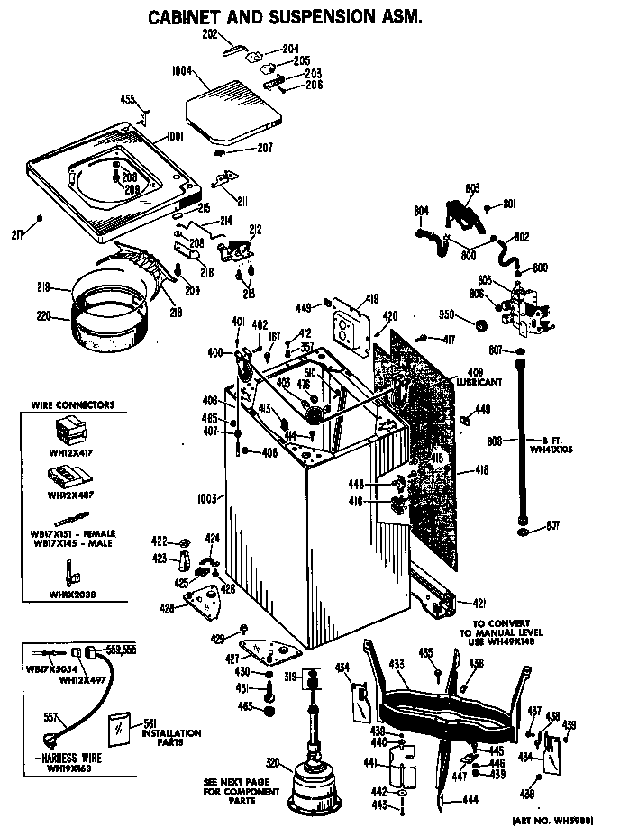 Cabinet and suspension asm.