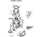 Hotpoint WLW2330BAL tub, basket and agitator diagram