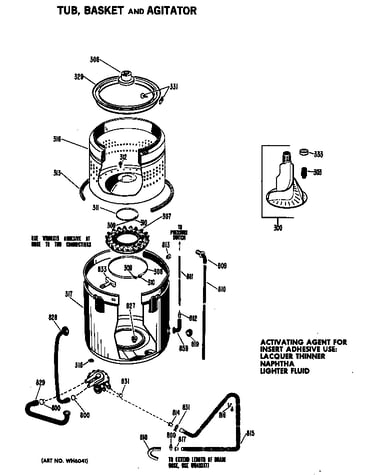 Tub, basket and agitator