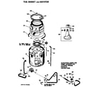 Hotpoint WLW3505BAL tub, basket and agitator diagram