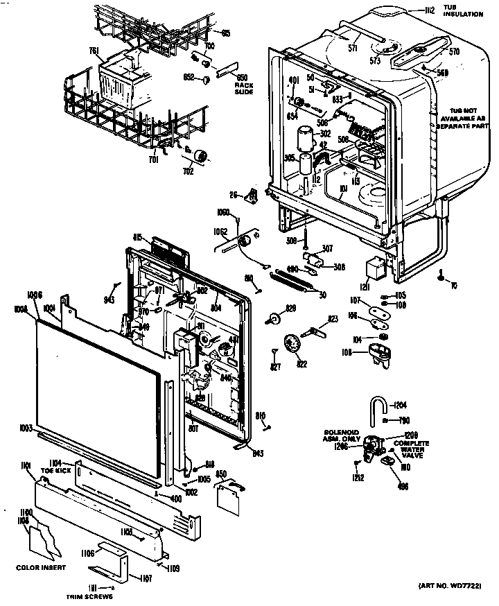 Tub/door assemblies