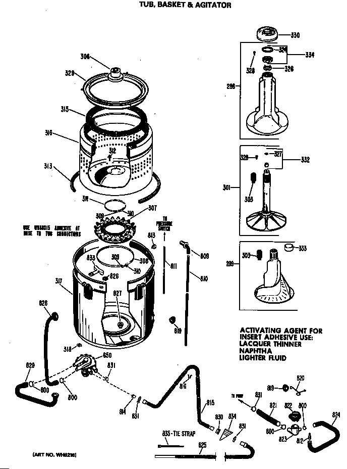 TUB, BASKET & AGITATOR