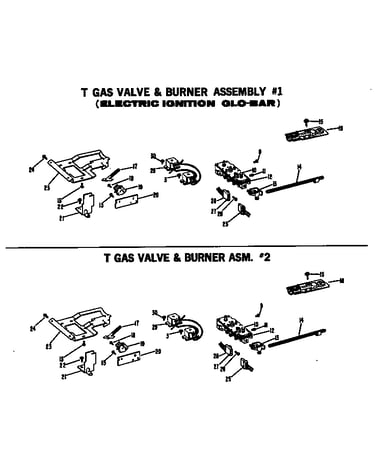 T gas valve & burner asm. #2