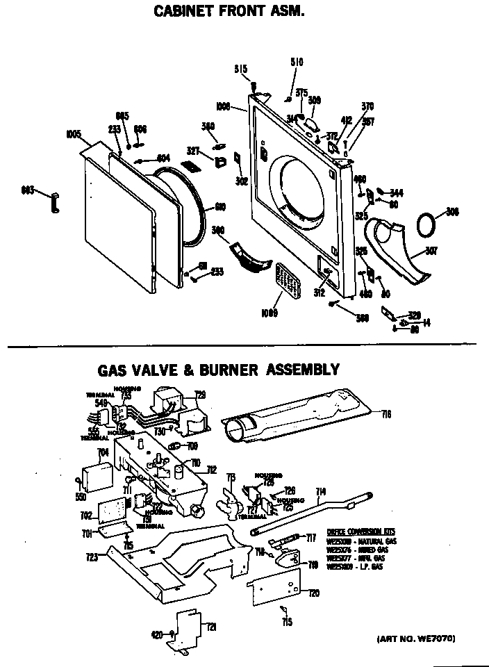 Gas vavle & burner assembly