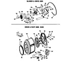 Hotpoint DLL2880ABC drum & duct asm. (gas) diagram