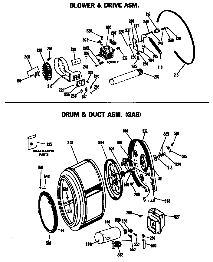 Drum & duct asm. (gas)