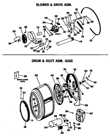 Drum & duct asm. (gas)