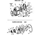Hotpoint DLL7596ABL blower & drive asm. (gas) diagram