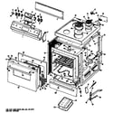 Hotpoint RB528*A1 cooktop/main body/door/controls diagram