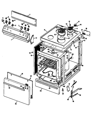 Cooktop/main body/door/controls