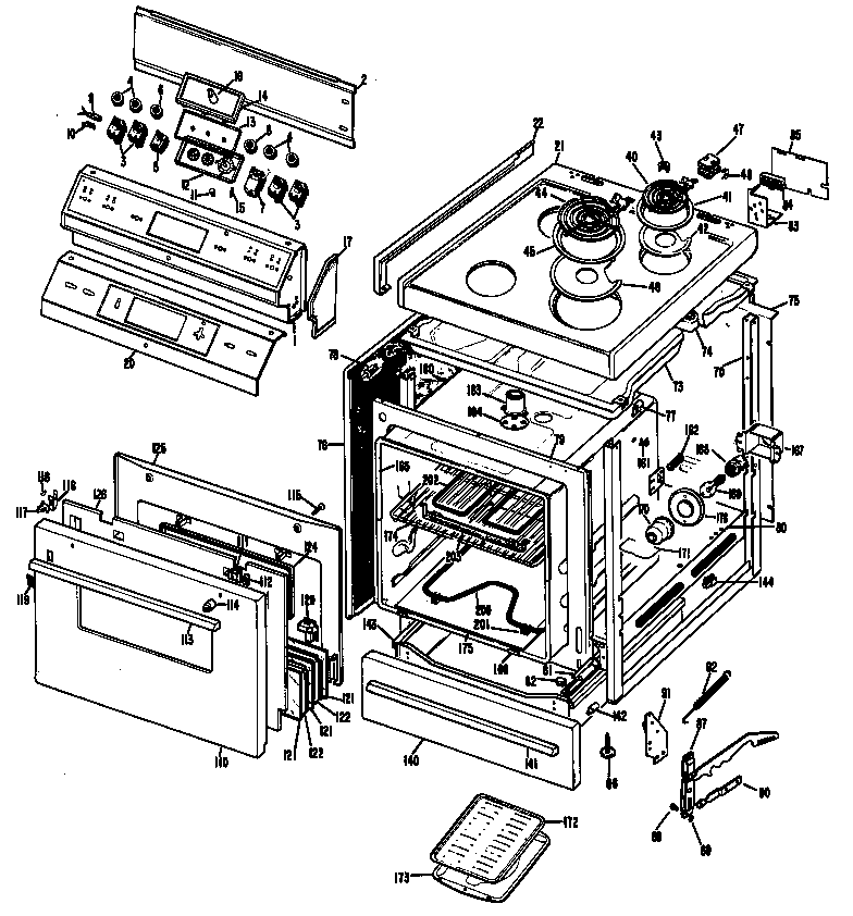 Main body/cooktop/door/controls