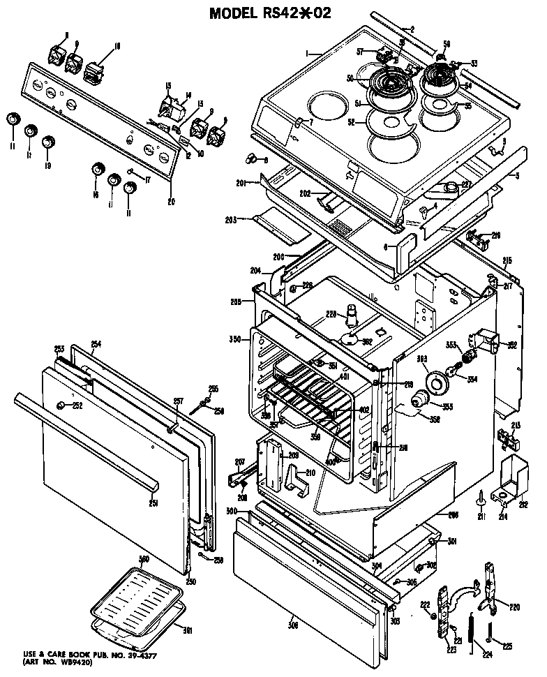 Cooktop/main body/door/controls