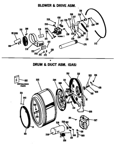 Drum & duct asm. (gas)
