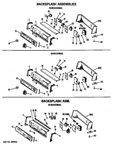 Backsplash assemblies