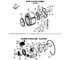 Hotpoint DLB1550BAL blower & drive asm. (electric) diagram