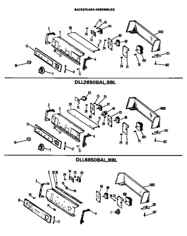 Backsplash assemblies