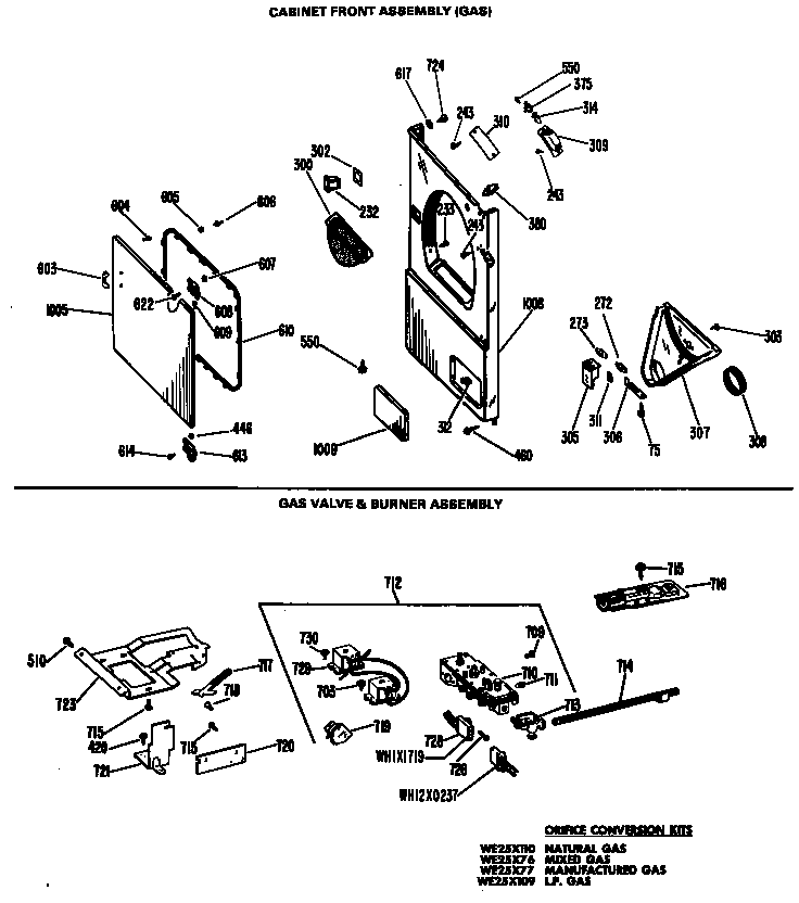 GAS VALVE & BURNER ASSEMBLY