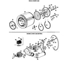 Hotpoint DLB1250BAL blower & drive asm (electric) diagram