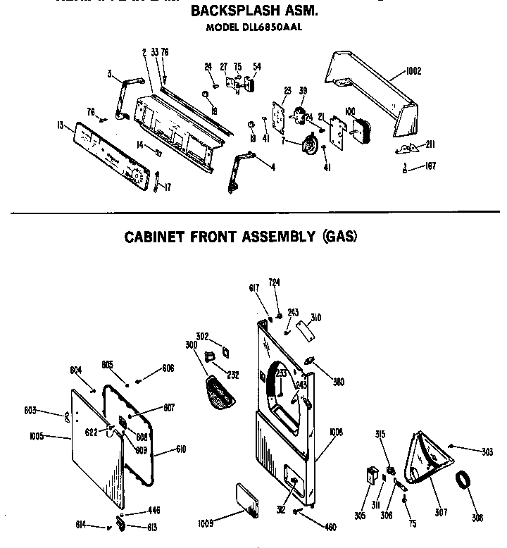Cabinet front assembly (gas)