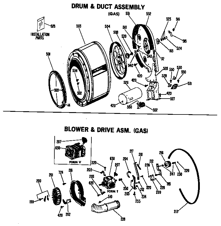 Blower & drive asm. (gas)