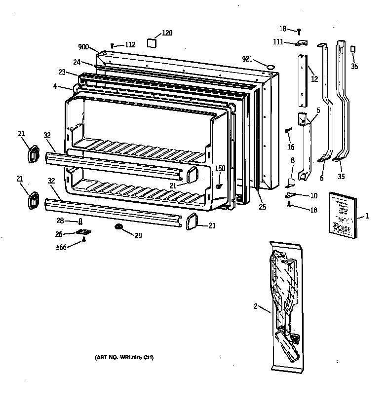 Freezer door