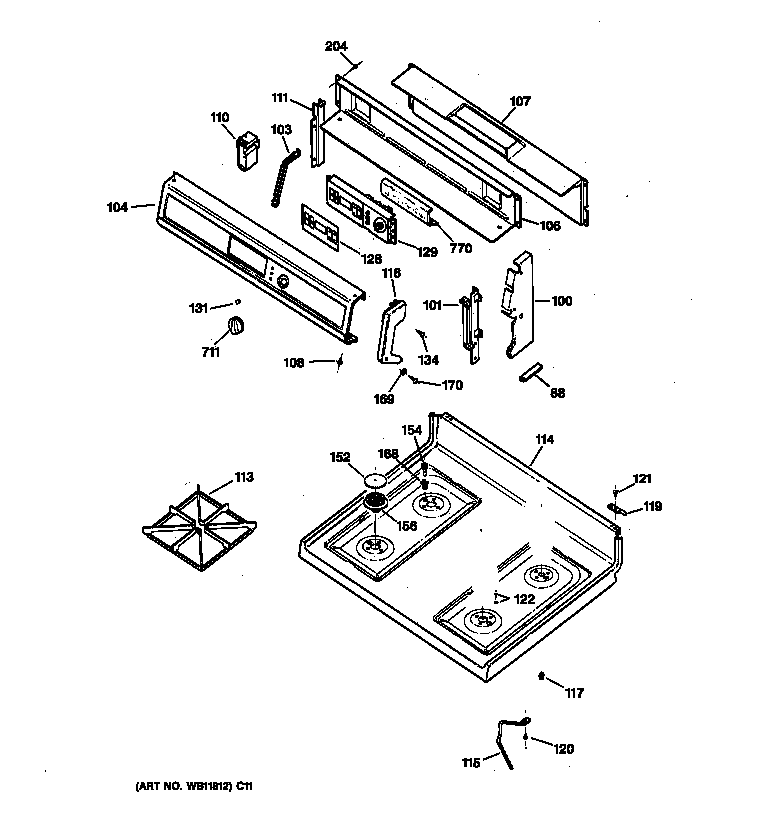 CONTROL PANEL & COOKTOP