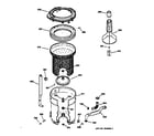 Hotpoint VBSR2080W0AA tub, basket & agitator diagram