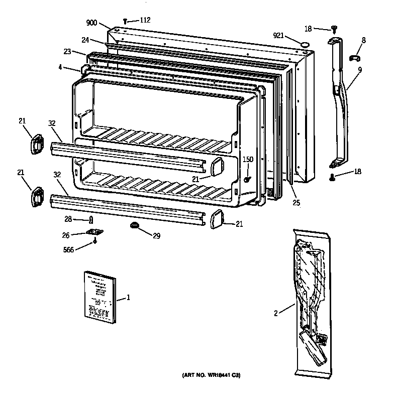 Freezer door