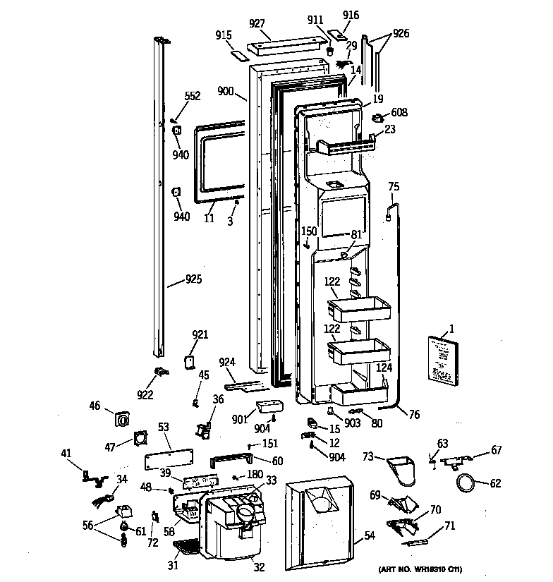 Freezer door
