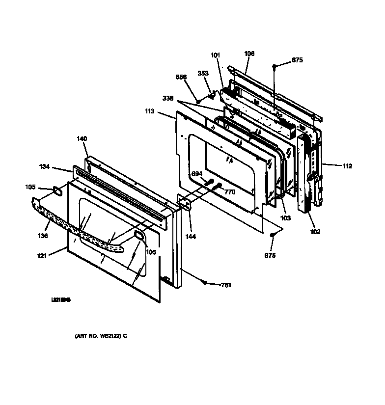 Lower oven door