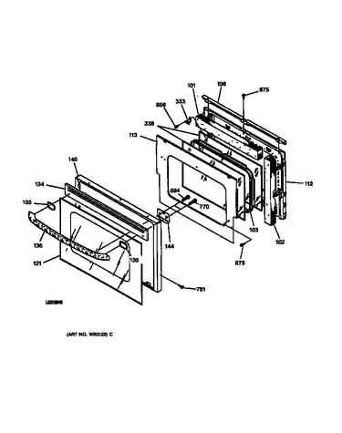 Lower oven door