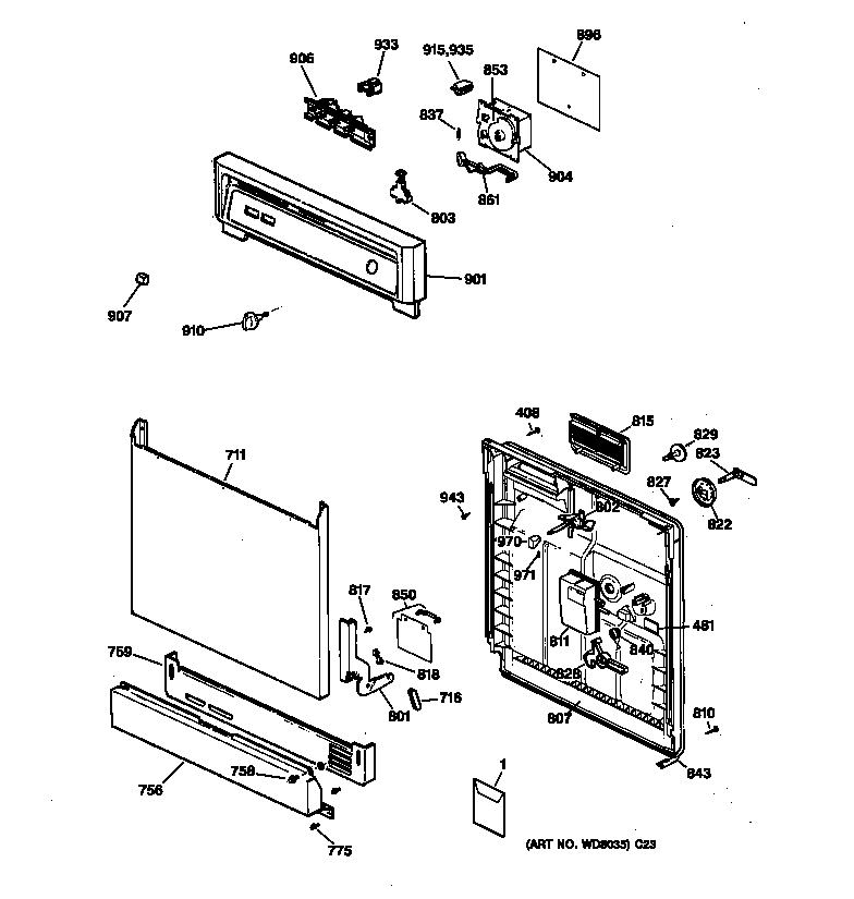 Escutcheon & door assembly