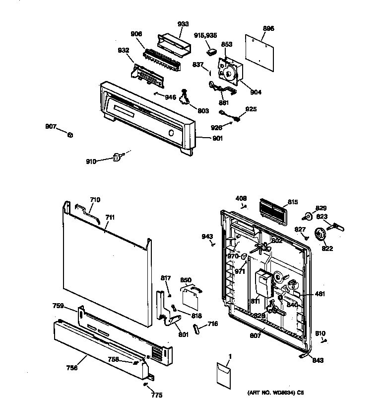Escutcheon & door assembly