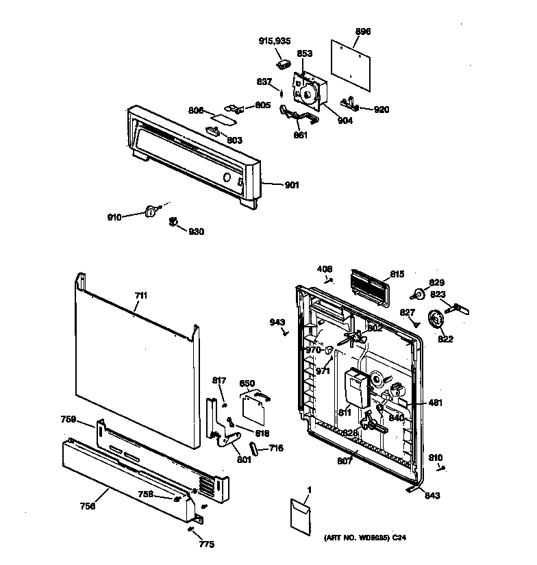 Escutcheon & door assembly