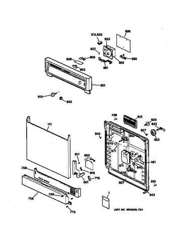 Escutcheon & door assembly