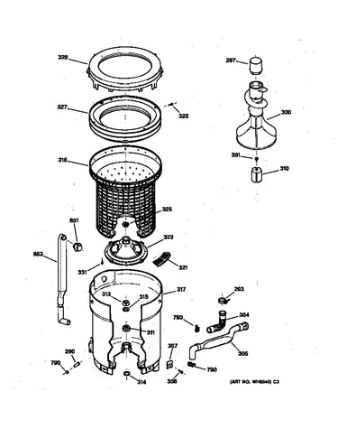 Tub, basket & agitator