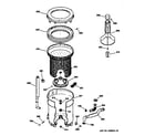 GE WCCB2050T5AC tub, basket & agitator diagram