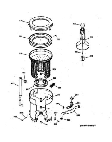 Tub, basket & agitator