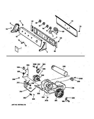 Backsplash, blower & drive assembly