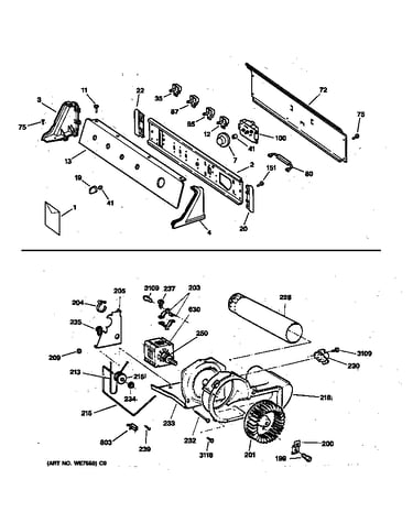 Backsplash, blower & drive assembly