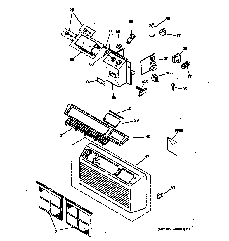 Controls & grill assembly