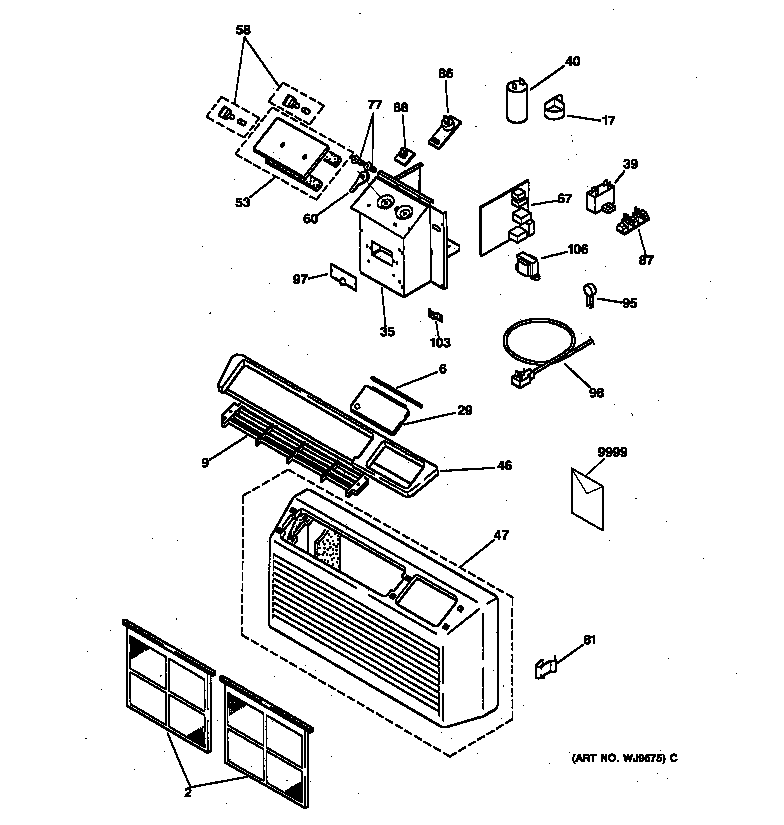 Controls & grill assembly
